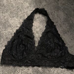Free People Elegant Black‎ Lace Bralette large new no tags